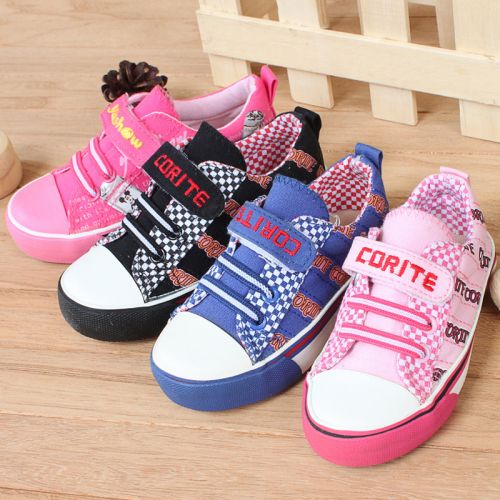 Chaussures de tennis enfants en toile pour printemps - semelle caoutchouc Ref 1017952