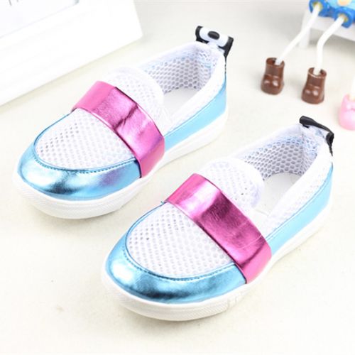 Chaussures de tennis enfants en similicuir pour printemps - semelle caoutchouc antidérapant Ref 1019810