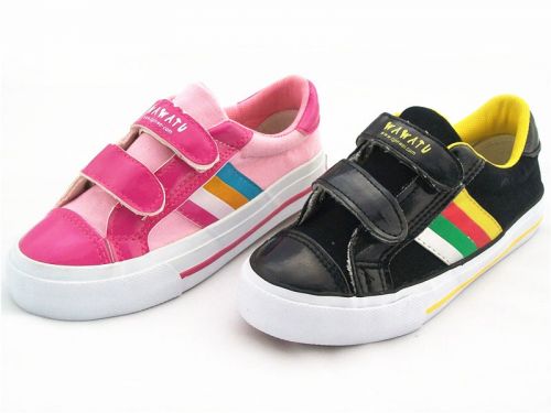 Chaussures de tennis enfants en similicuir coutures cuir pour Toute saison - semelle caoutchouc Ref 1020219
