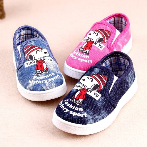 Chaussures de tennis enfants en toile pour printemps - semelle caoutchouc antidérapant Ref 1020414