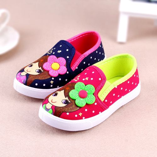Chaussures de tennis enfants en toile pour printemps - semelle caoutchouc antidérapant Ref 1020427