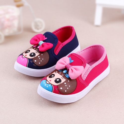 Chaussures de tennis enfants en toile pour printemps - semelle caoutchouc antidérapant Ref 1020819