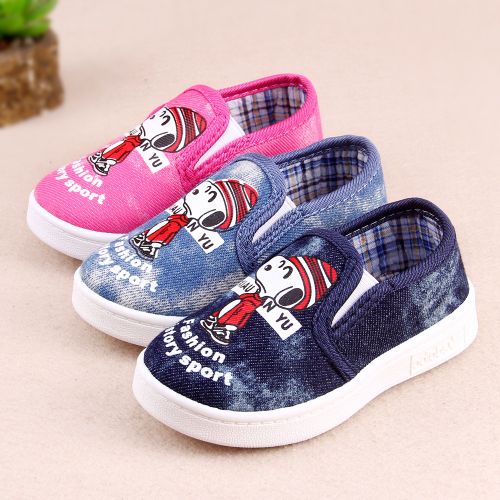 Chaussures de tennis enfants en toile pour printemps - semelle caoutchouc antidérapant Ref 1020971