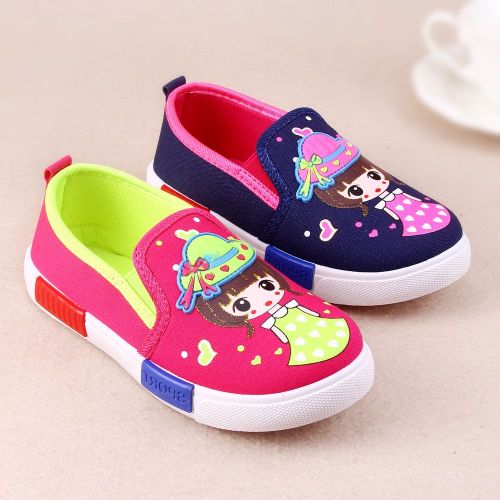 Chaussures de tennis enfants en toile pour printemps - semelle caoutchouc Ref 1021013