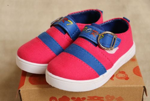 Chaussures de tennis enfants en toile pour printemps - semelle plastique Ref 1021127