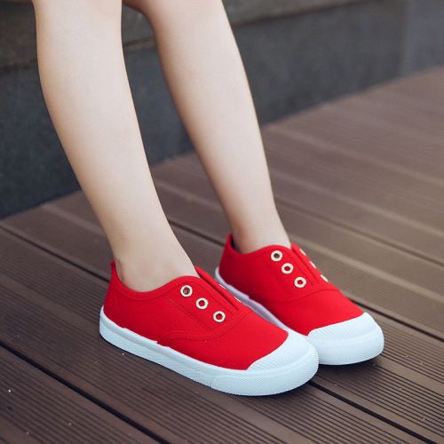 Chaussures de tennis enfants en toile creux pour printemps - semelle caoutchouc antidérapant Ref 1021281