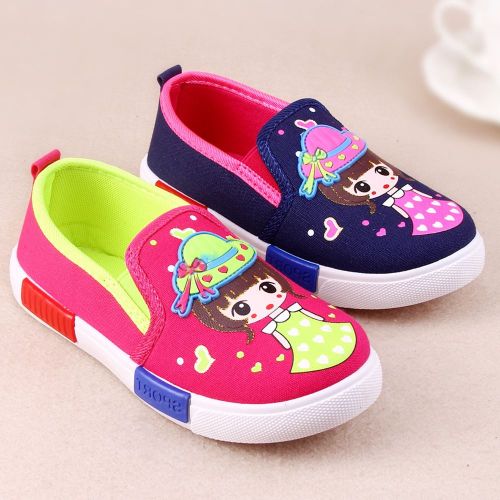 Chaussures de tennis enfants en toile pour printemps - semelle caoutchouc antidérapant Ref 1021464