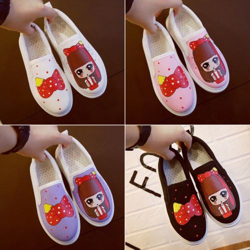 Chaussures de tennis enfants en toile pour printemps - semelle plastique Ref 1021652
