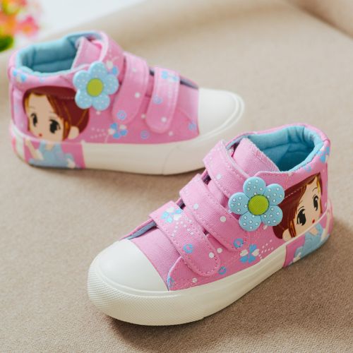 Chaussures de tennis enfants en toile pour printemps - semelle caoutchouc antidérapant Ref 1021733