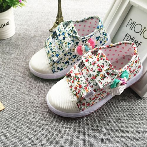 Chaussures de tennis enfants brodé pour printemps - Ref 1021755