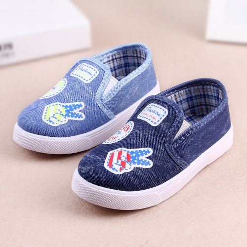 Chaussures de tennis enfants en toile pour printemps - semelle caoutchouc antidérapant Ref 1021846