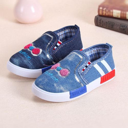 Chaussures de tennis enfants en toile pour printemps - Ref 1021901