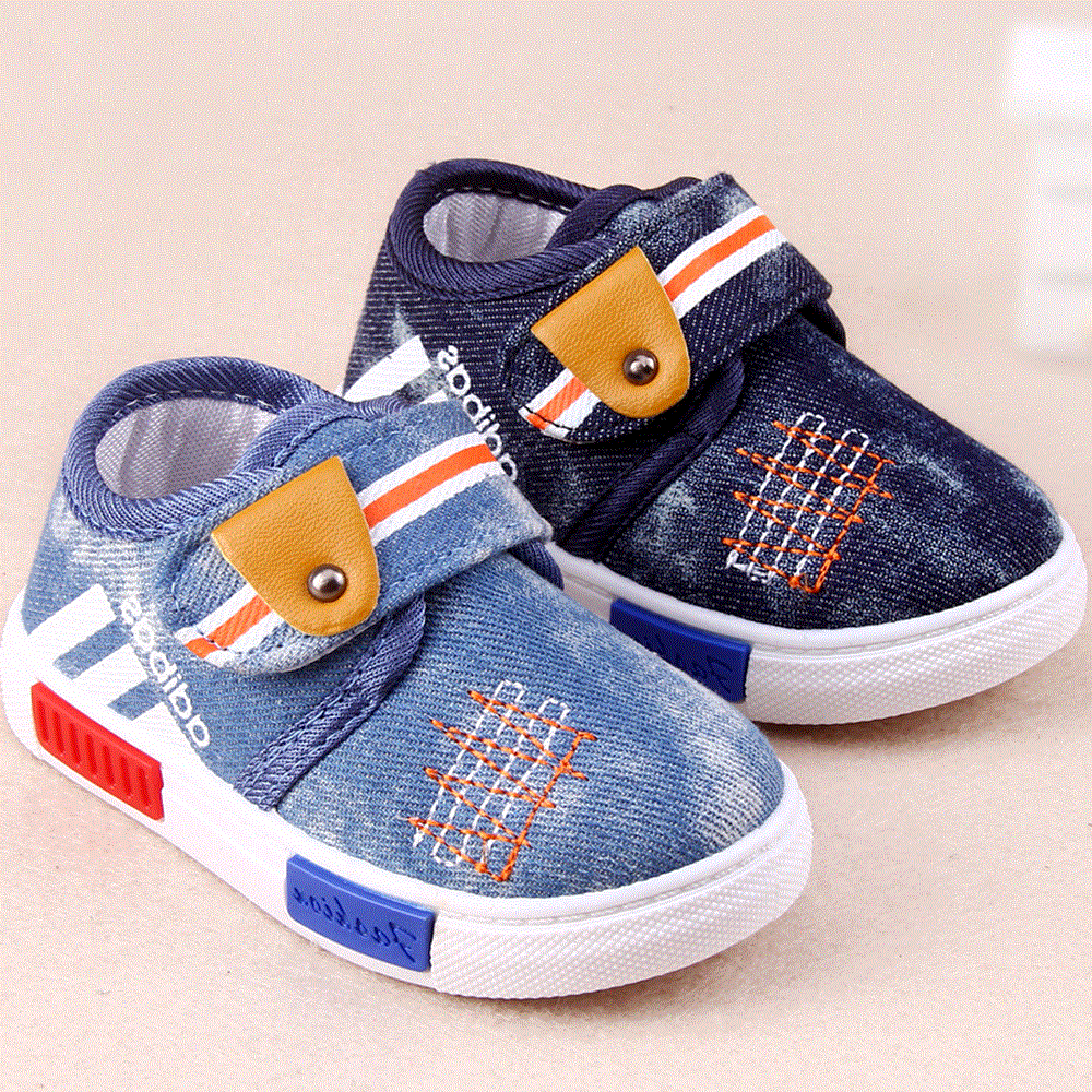 Chaussures de tennis enfants en toile pour printemps - semelle caoutchouc antidérapant Ref 1022163