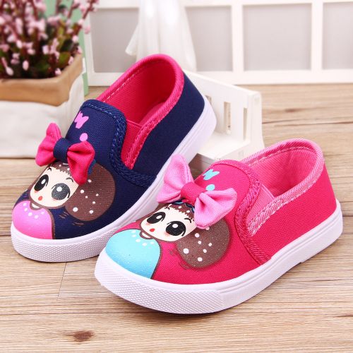 Chaussures de tennis enfants en toile pour printemps - semelle caoutchouc Ref 1022707