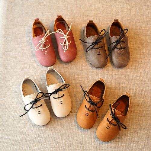 Chaussures de tennis enfants en cuir synthétique pour printemps - semelle caoutchouc Ref 1023054