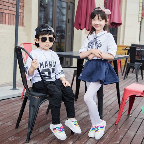  Chaussures de tennis enfants en similicuir pour printemps - semelle caoutchouc Ref 1024086