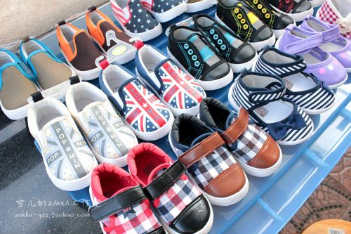 Chaussures de tennis enfants en toile coutures cuir pour printemps - semelle caoutchouc Ref 1024137