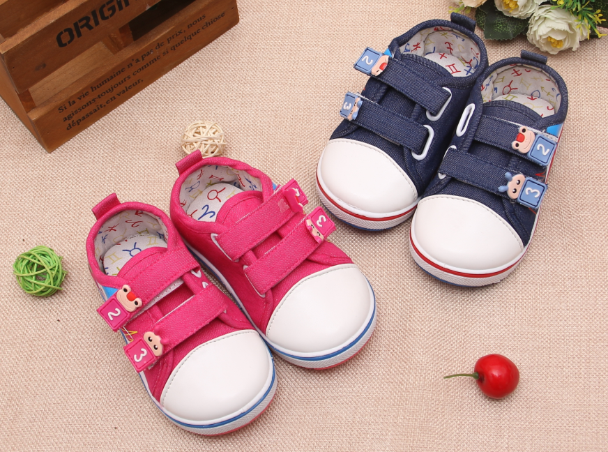 Chaussures de tennis enfants en toile pour printemps - semelle caoutchouc Ref 1024583