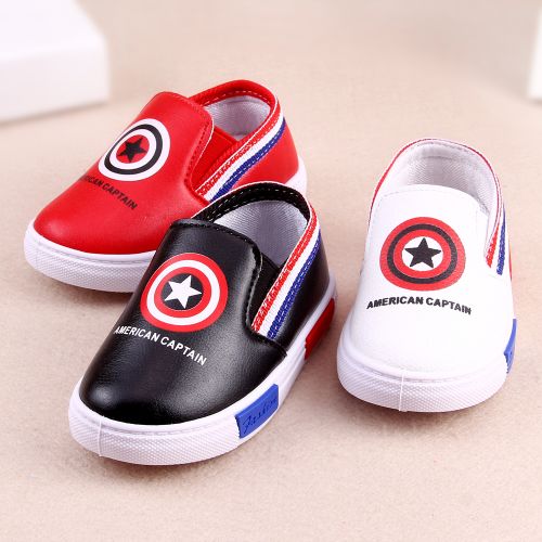 Chaussures de tennis enfants en cuir synthétique pour printemps - semelle caoutchouc Ref 1024686