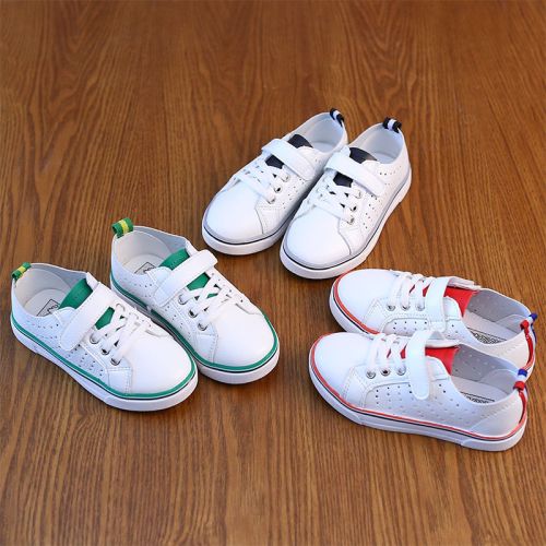 Chaussures de tennis enfants / s coutures en cuir pour printemps - semelle caoutchouc Wear Ref 1025703