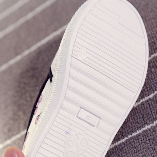 Chaussures de tennis enfants en toile coutures cuir pour printemps - semelle caoutchouc antidérapant Ref 1026228