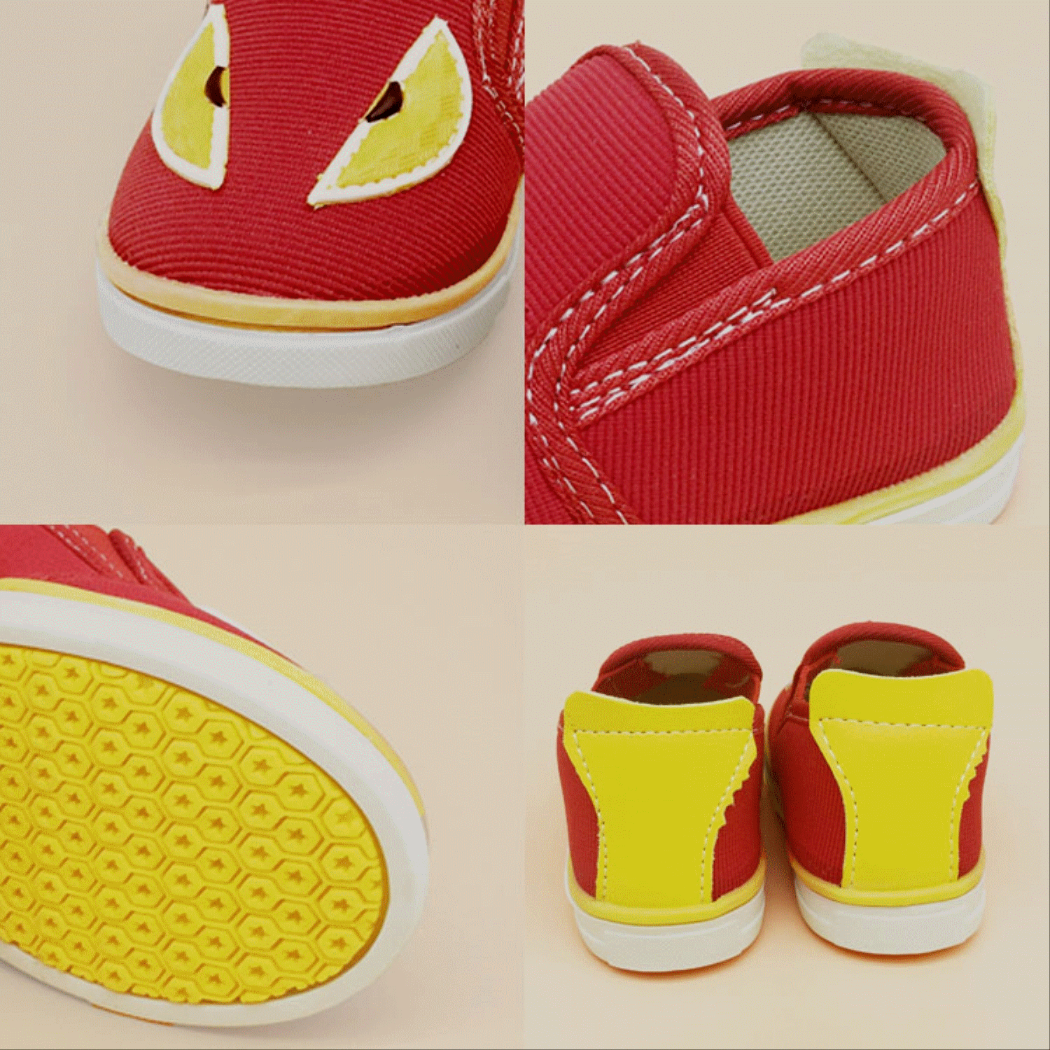 Chaussures de tennis enfants en toile pour printemps - semelle caoutchouc antidérapant Ref 1026578