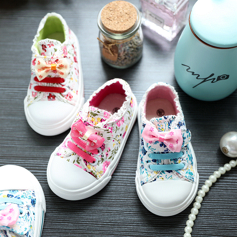 Chaussures de tennis enfants en toile pour printemps - semelle caoutchouc Wear Ref 1026586