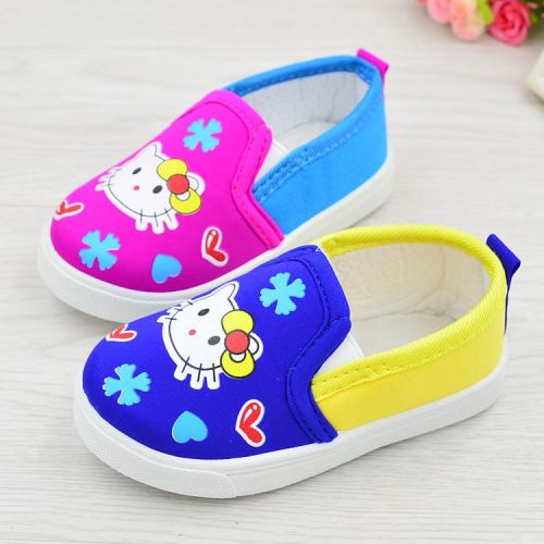 Chaussures de tennis enfants en tissu pour printemps - semelle caoutchouc naturel Ref 1027118