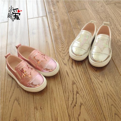 Chaussures de tennis enfants en similicuir paillette pour printemps - semelle caoutchouc antidérapant Ref 1028371