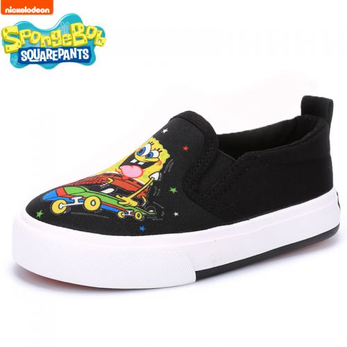 Chaussures de tennis enfants en toile SPONGEBOB SQUAREPANTS pour printemps - semelle caoutchouc Ref 1028374