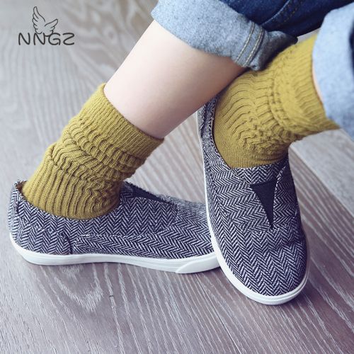 Chaussures de tennis enfants en toile NNGZ pour printemps - semelle caoutchouc Wear Ref 1028543