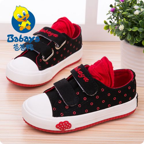 Chaussures de tennis enfants en toile brodé pour printemps - semelle caoutchouc Ref 1028699