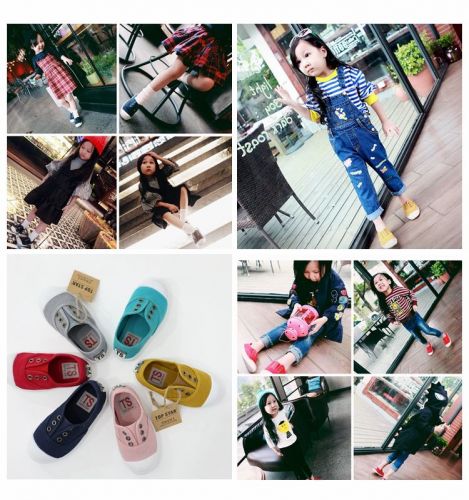 Chaussures de tennis enfants en toile pour printemps - Ref 1028996