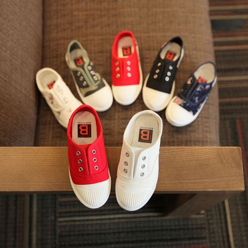Chaussures de tennis enfants en toile pour printemps - semelle caoutchouc antidérapant Ref 1029332