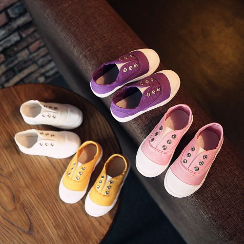 Chaussures de tennis enfants en toile pour printemps - semelle caoutchouc naturel Ref 1029443