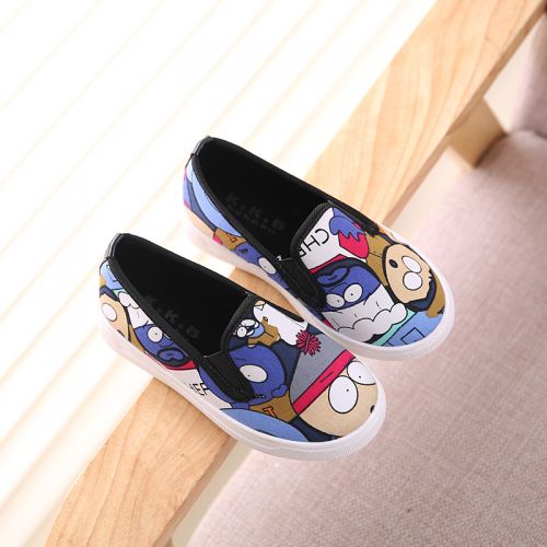 Chaussures de tennis enfants en toile pour printemps - semelle caoutchouc antidérapant Ref 1029476