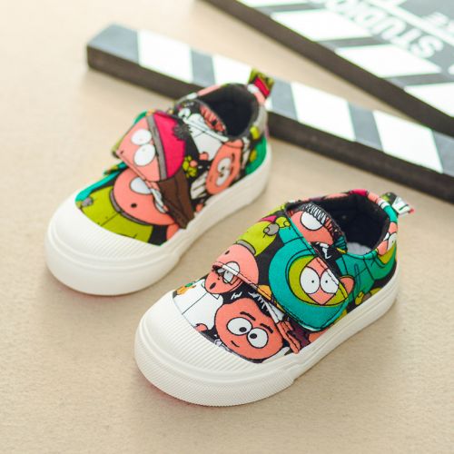 Chaussures de tennis enfants en toile pour printemps - semelle caoutchouc antidérapant Ref 1029803