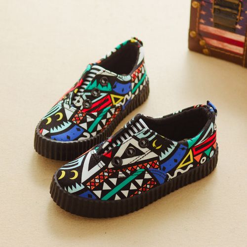 Chaussures de tennis enfants en toile pour printemps - semelle caoutchouc Ref 1029823