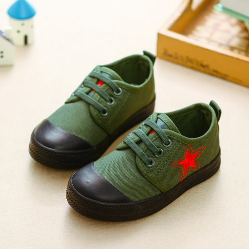 Chaussures de tennis enfants en toile pour printemps - semelle caoutchouc antidérapant Ref 1029896