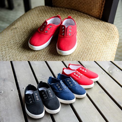 Chaussures de tennis enfants en toile pour printemps - semelle caoutchouc naturel Ref 1030040