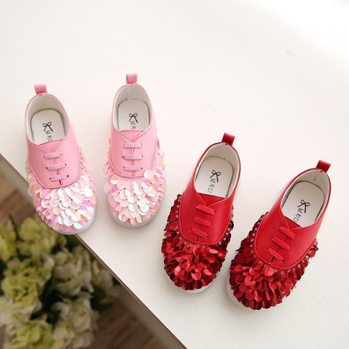 Chaussures de tennis enfants en toile paillette pour printemps - semelle caoutchouc Wear Ref 1030086