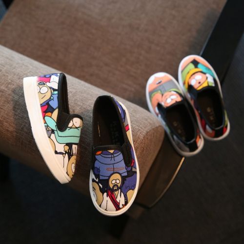 Chaussures de tennis enfants en tissu pour printemps - semelle caoutchouc Ref 1030734