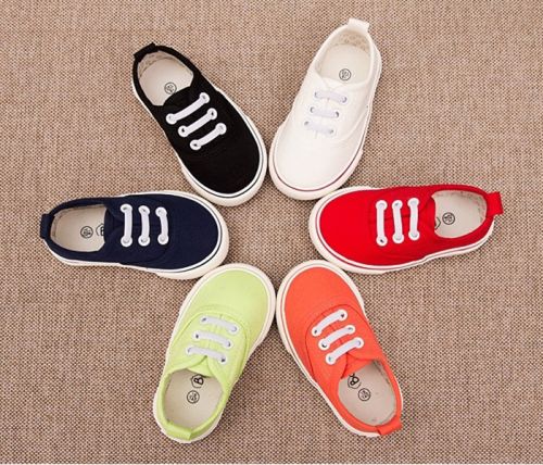 Chaussures de tennis enfants en toile pour printemps - semelle caoutchouc Ref 1030893