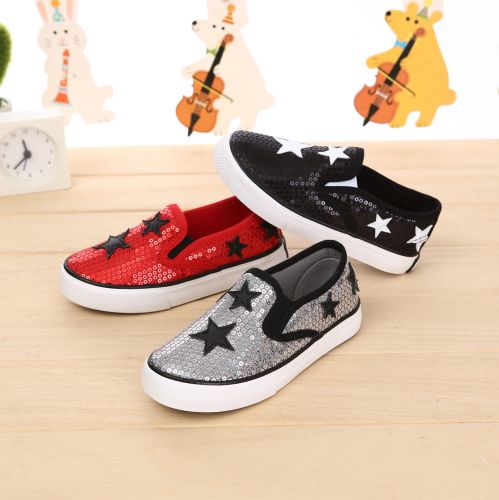 Chaussures de tennis enfants en toile WARRIOR paillette pour printemps - semelle caoutchouc Wear Ref 1030917
