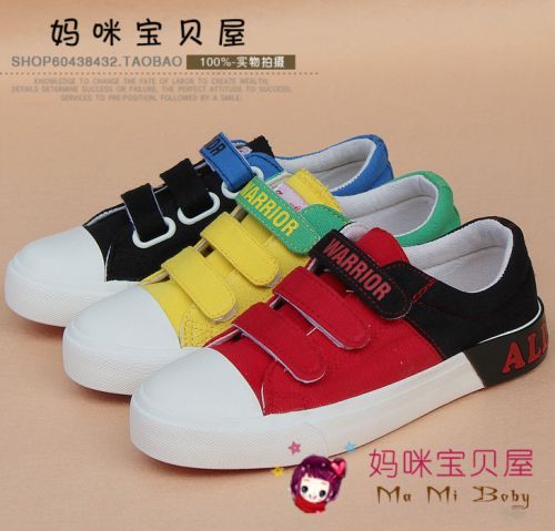 Chaussures de tennis enfants en toile WARRIOR pour printemps - semelle caoutchouc Ref 1031167