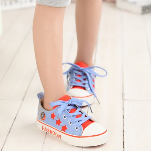 Chaussures de tennis enfants en toile brodé pour été - semelle caoutchouc Ref 1031305