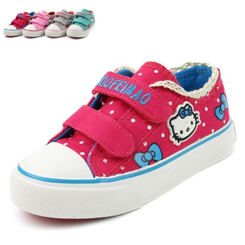 Chaussures de tennis enfants en toile avec perles pour été - semelle caoutchouc Ref 1031362