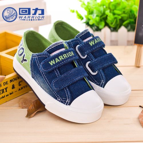 Chaussures de tennis enfants en toile WARRIOR pour printemps - semelle caoutchouc Ref 1031556