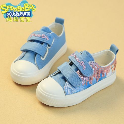 Chaussures de tennis enfants en toile SPONGEBOB SQUAREPANTS pour printemps - semelle caoutchouc Ref 1031666
