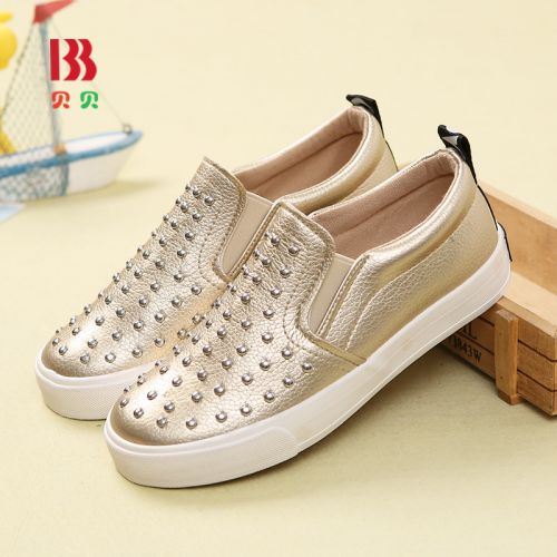 Chaussures de tennis enfants en similicuir rivet pour printemps - semelle caoutchouc Ref 1031874